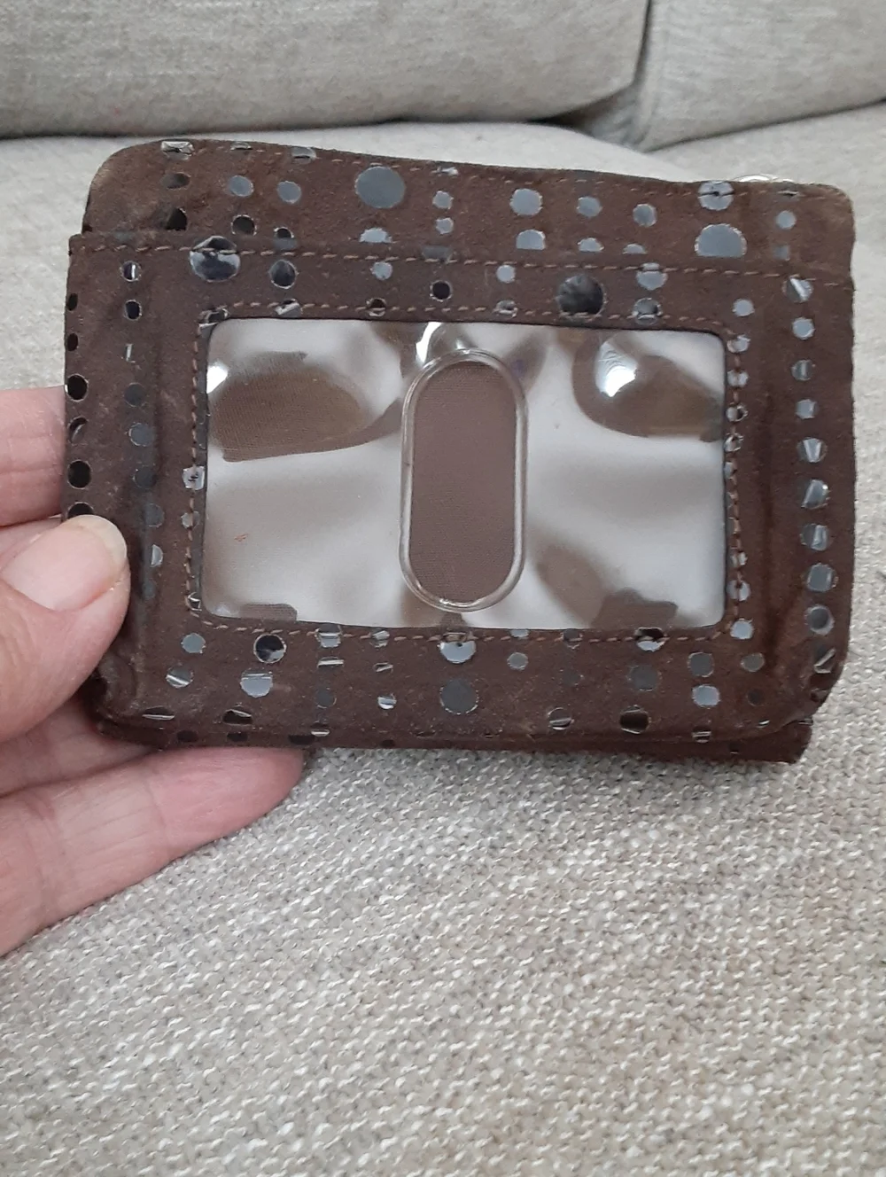 Lodis brown Suede leather Small wallet